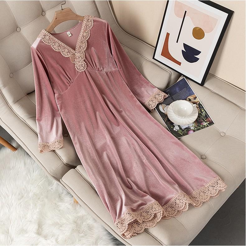 Velvet Pajamas Women's Pajamas V-neck Nightgown Velvet Pajamas Pajamas New Underwear Home Clothes