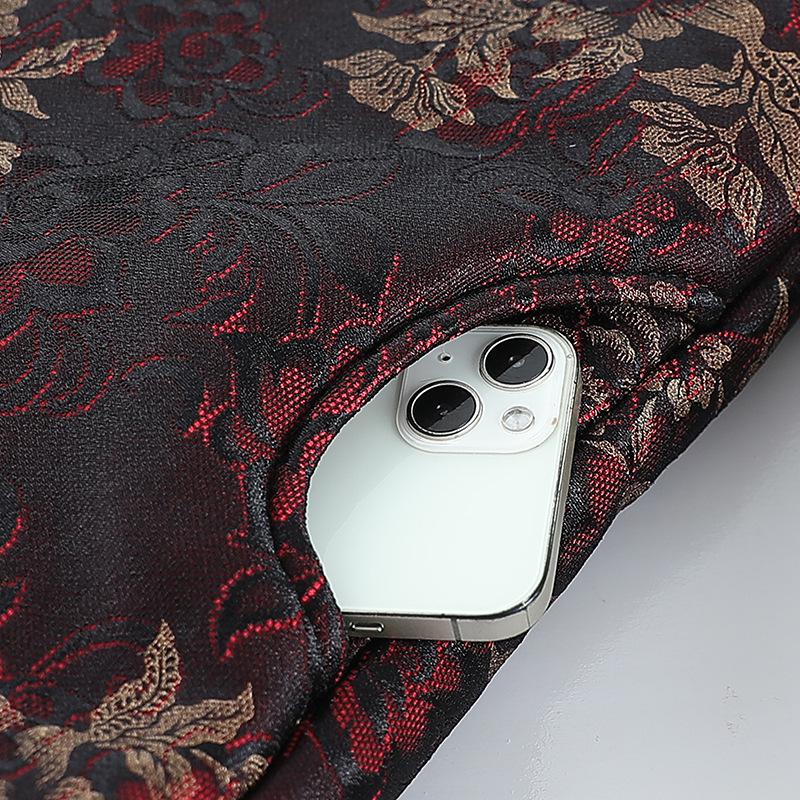 Warm Embroidered Cotton Tang Suit Jacket for Middle-Aged & Elderly Women - New Chinese Style, Fleece-Lined, Loose Fit
