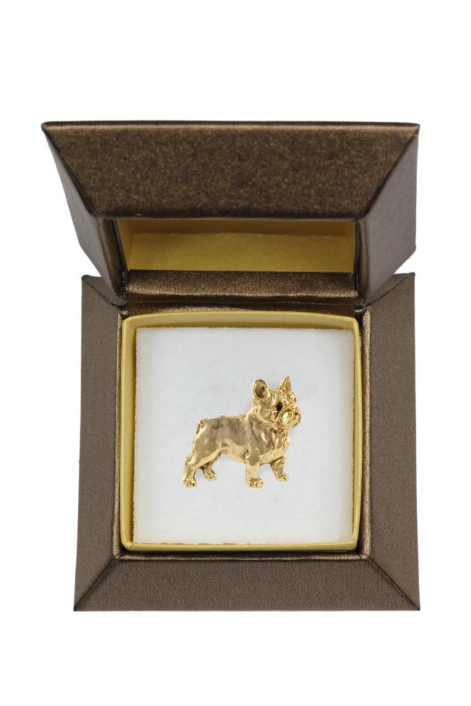French Bulldog, Frenchie I - Dog Brooch In Decorative Box, Elegant Gold-plated Pin, Art-Dog Brand Jacket Pin