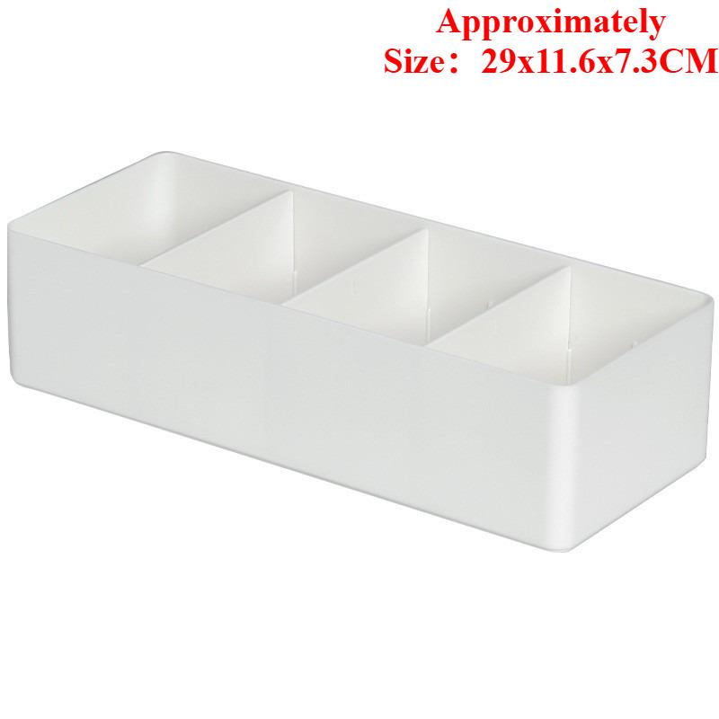 

3-Partition Stackable Rectangle Right Angle Storage Box - Multi-Scene Desktop Drawer Organizer for Jewelry & Small Accessories 1PCS білий