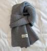 Korean ins simple solid color wool knitted scarf women's winter blue warm couple student neck scarf