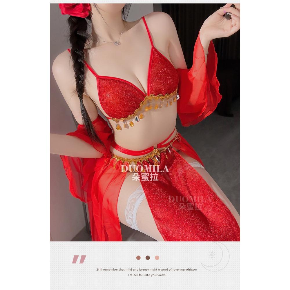 Exotic Princess Xi Shi Sexy Straps Vintage Belly Pocket Lace Chiffon Full Set Hanfu Super Fairy Dress Set Female