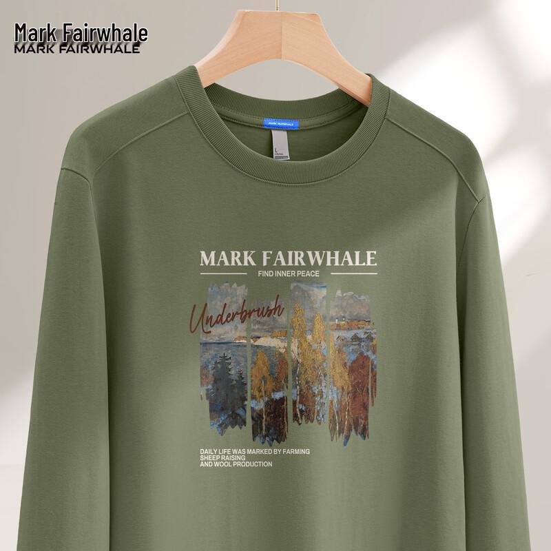 

Mark Fairwhale Men s Loose Fit Heavyweight Round Neck Long Sleeve T-Shirt 2XL