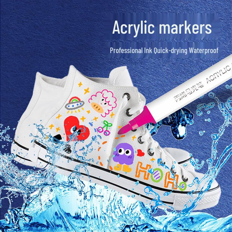 Acrylic Markers: 12, 48, 60, 80 Water-Based Colors for Student Art, Anime, Hand-Painting, Coloring, and Doodling.