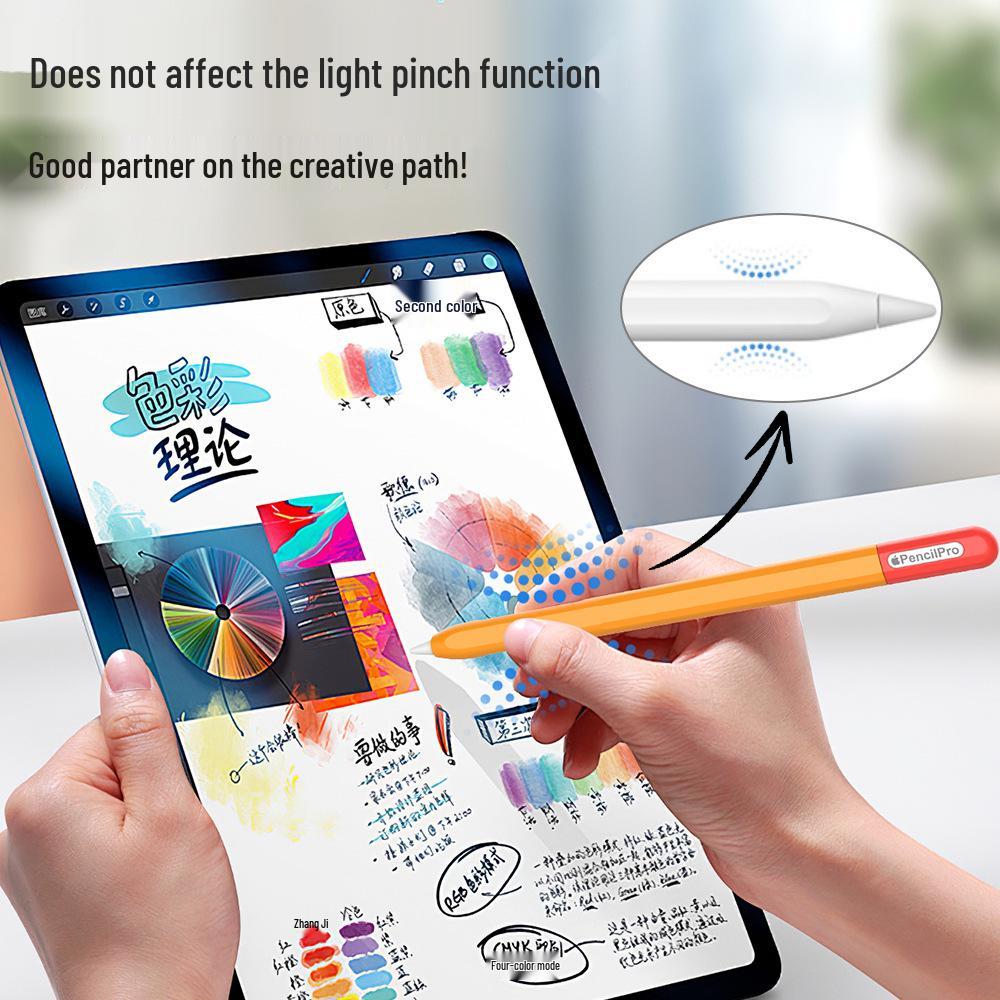 Apple Pencil Pro 4th Gen Silicone Protective Cover - Full Wrap, Color Block Design