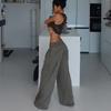 European and American Drawstring Casual Pants Women Summer New Lazy Loose Wide-Leg Pants Mop Pants Straight Pants