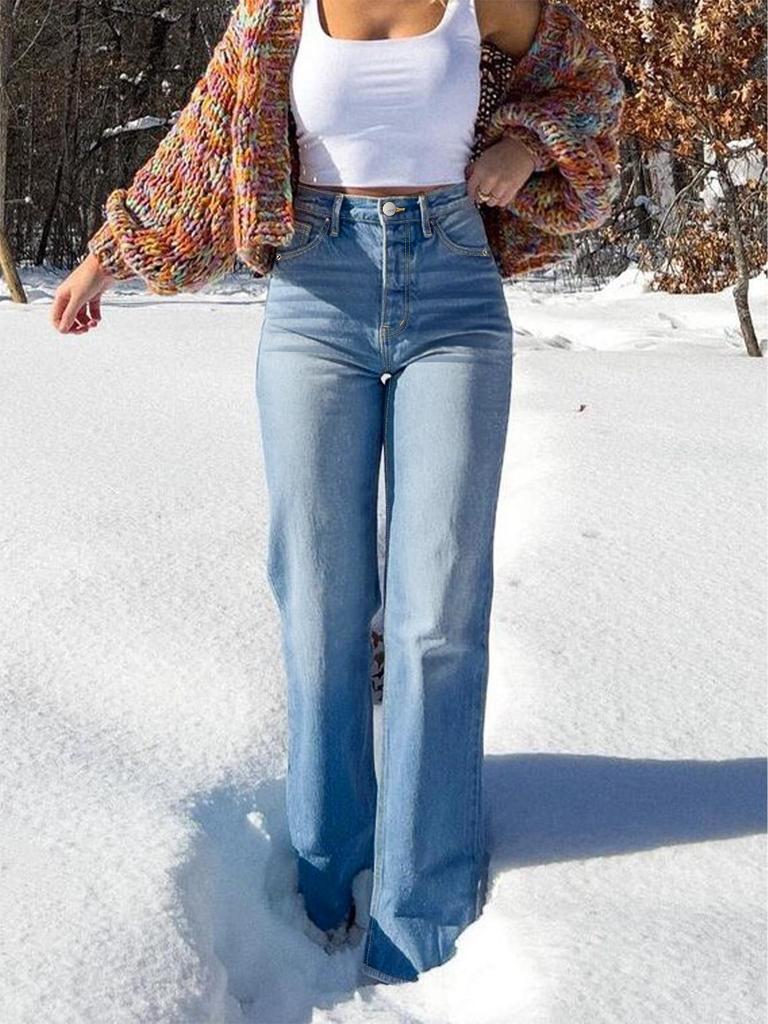 TikTok Hot Seller: Plus Size High Stretch Denim Narrow & Wide Leg Pants for Cross-Border Europe & America, Professional Use Only