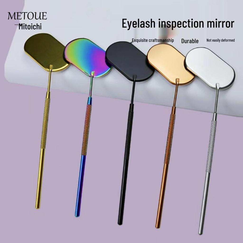 Stainless Steel Eyelash Inspection and Magnifying Mirror for Beginners