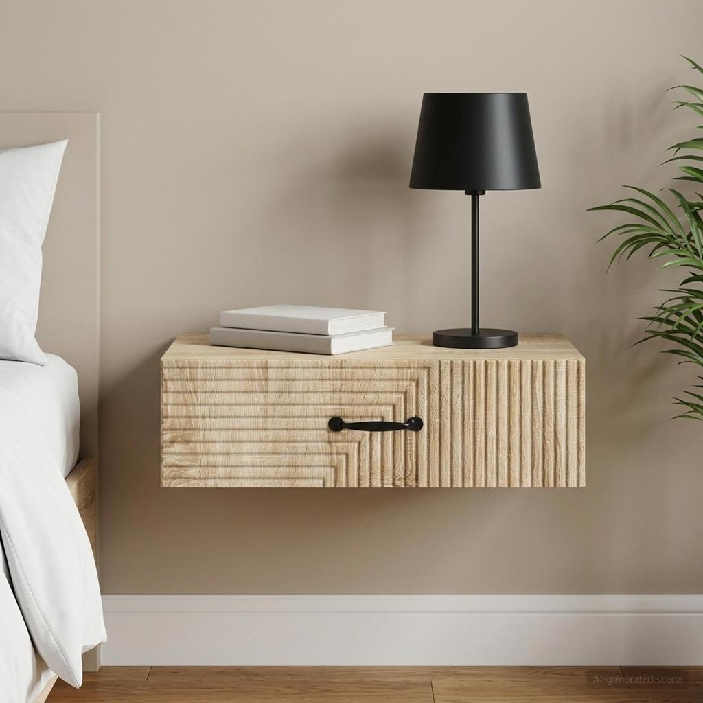 Wall Mounted Side Table Sonoma Oak 59 X 34.5 X 17 Cm