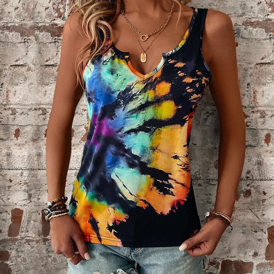 DAFIFY Damenmode Sommer Frühling Casual Ärmellos V-Ausschnitt Blusen & Hemden