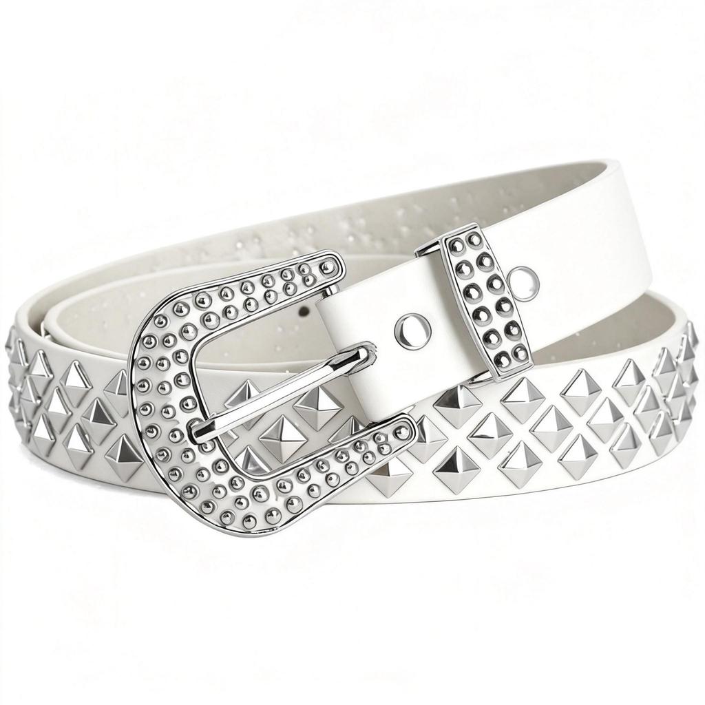 Trend Rivet Belt Heavy Metal Belt Men Women Punk Nightclub Rock Style Jeans Waist Belt Y2K Belt Fashion Decoration Women's Belts