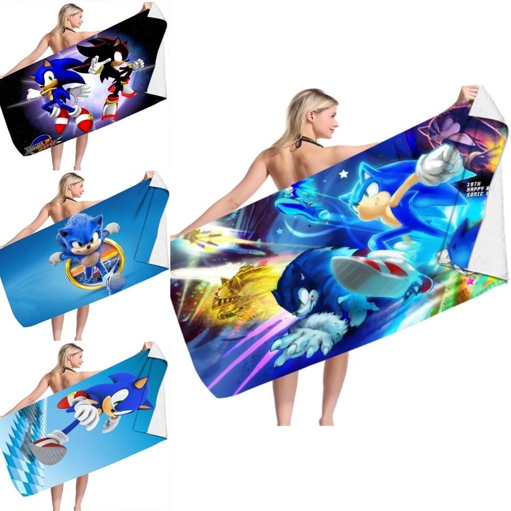 Sonic Beach Towel Microfiber Bath Towel For Kids And Adults Soft And Cozy With Eye-catching Design