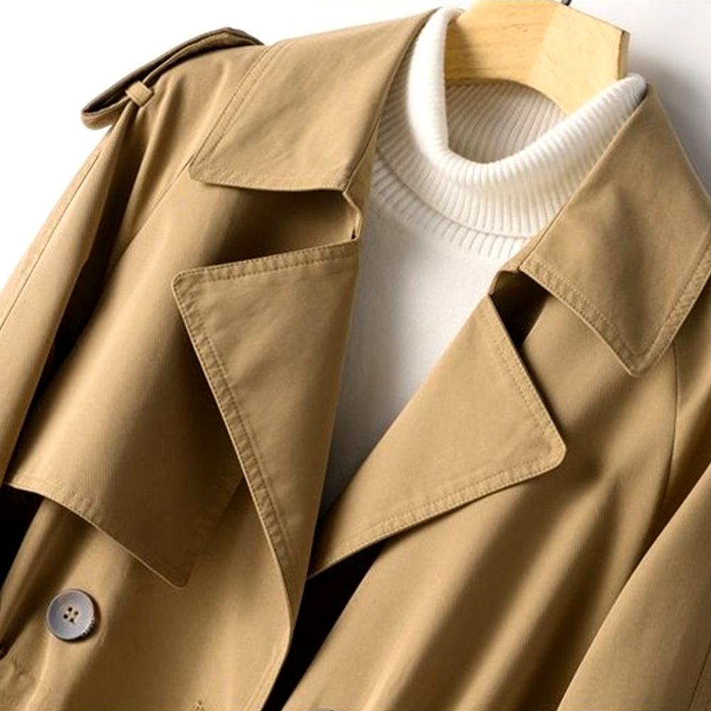 Oversize damers vår höst trenchcoat 2023 dubbelknäppt mellanlång dam överrock vindjacka dam ytterkläder koreansk