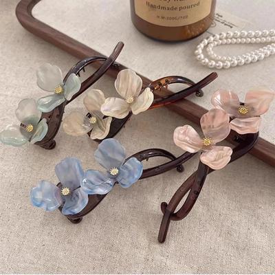 New  Retro Premium Flower Twist Clip Women's New Disc Barrettes Headwear Girls Women Hair Accessories