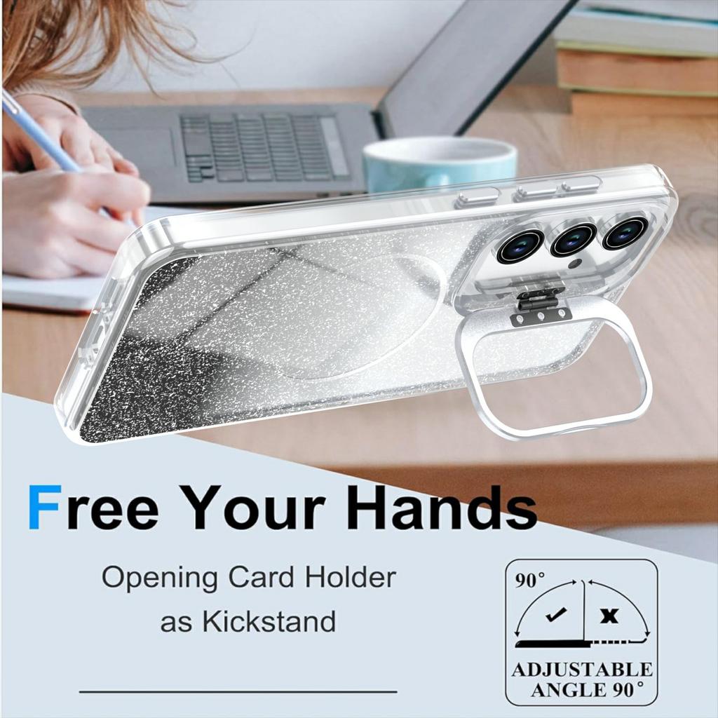 For Samsung Galaxy S25 FE Magnetic Case Gradient Glitter Shockproof TPU PC Phone Cover