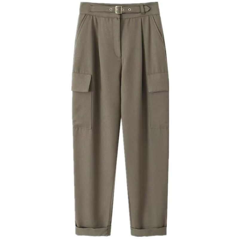 

Fashion Style Winter New Women s Clothing Stylish Slim Looking Easiest for Match Overalls High-Waisted Trousers 0779165 507 Deep khaki L