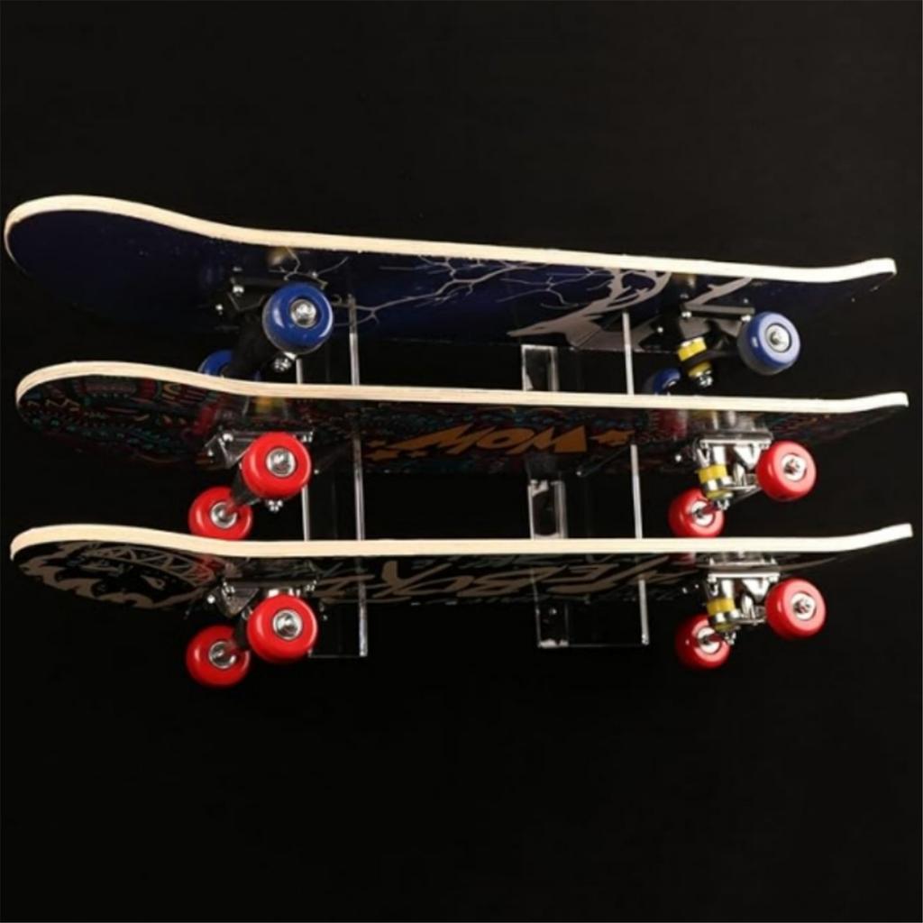 Modern Skateboard Rack Practical Acrylic Skateboard Holder Wall Mount Display Holder Stylish Storage Organizer Shelf