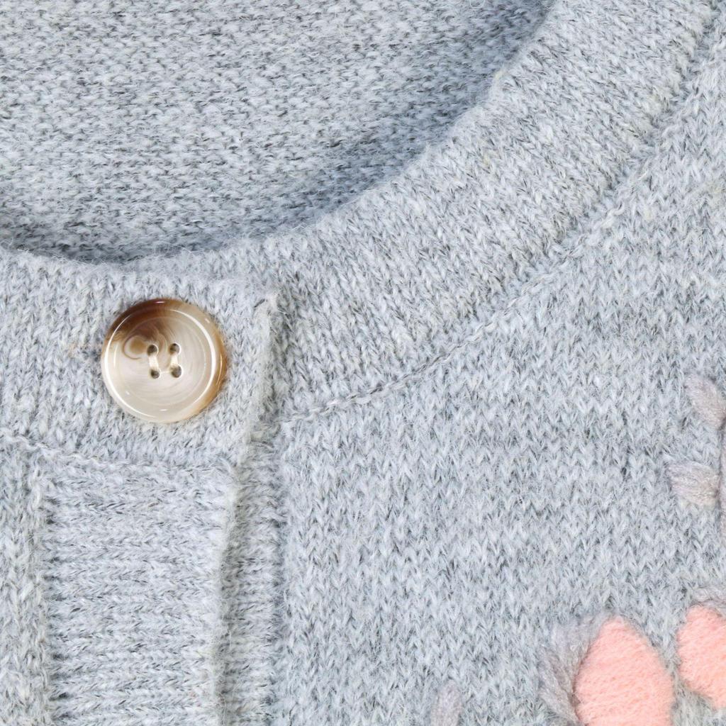 Yang Mi Style Floral Embroidery Knit Cardigan: Versatile Korean Fashion Sweater for Women (Autumn/Winter)