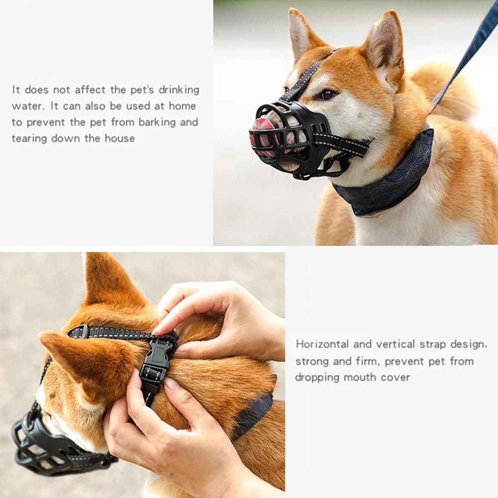 Against Biting Barking Large Dog Mask Anti-barking Medium Muzzle Dog Comfy Breathable Basket Muzzle Guard For Pets