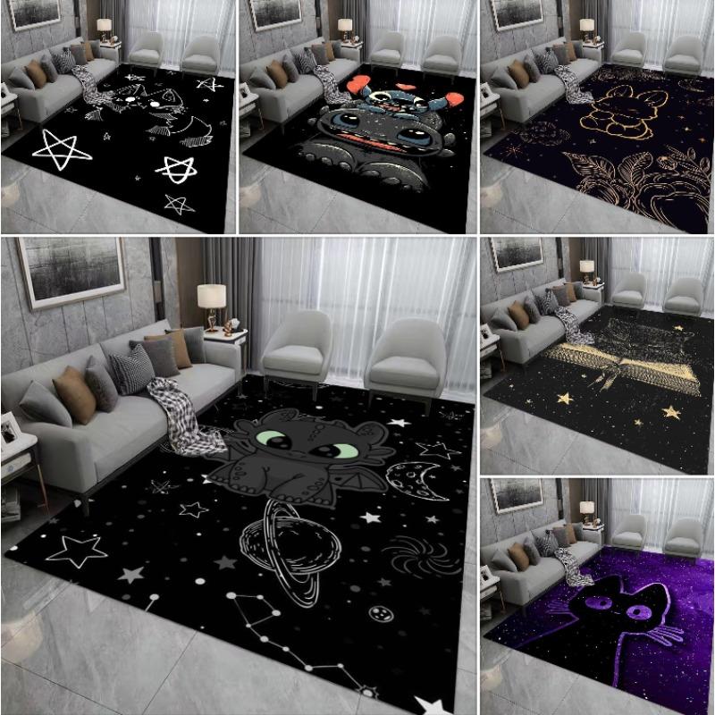 Disney Black S-titch Rugs Living Room Bedroom Dining Kitchen Office Bathroom Non-Slip Large Carpet Outdoor Rug Home Decor