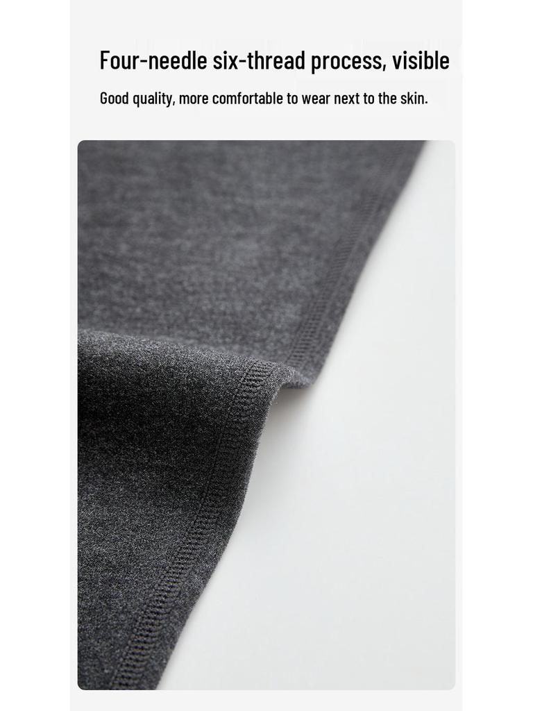 Men's Thick Fleece-Lined Warm Pants: Heat-Generating Acrylic and Cotton Base Layer for Autumn/Winter