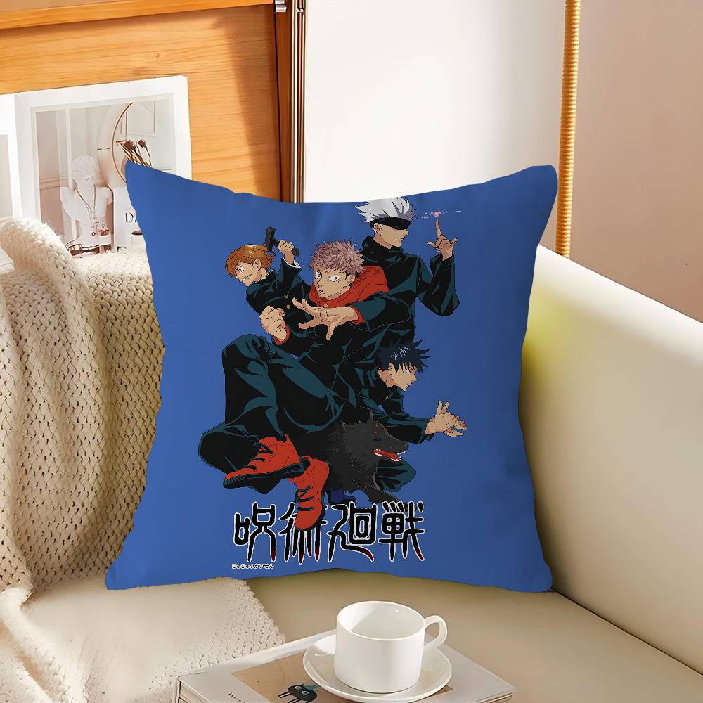 Anime J-Jujutsu-Kaisen Pillow Case Throw Pillow Chair Seat Cushion Nap Pillows Chair Cushion Seat Soft Pad Pillow Sofa Cushion