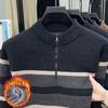 Dad's Warm Winter Knit: Mink Velvet Zipper Sweater, Plus Velvet for Middle-Aged & Elderly Men