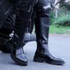 Men’s Motorcycle Boots Western Boots Black Jockey Boots Casual Brown Street Style Cool High Boots Plus Size