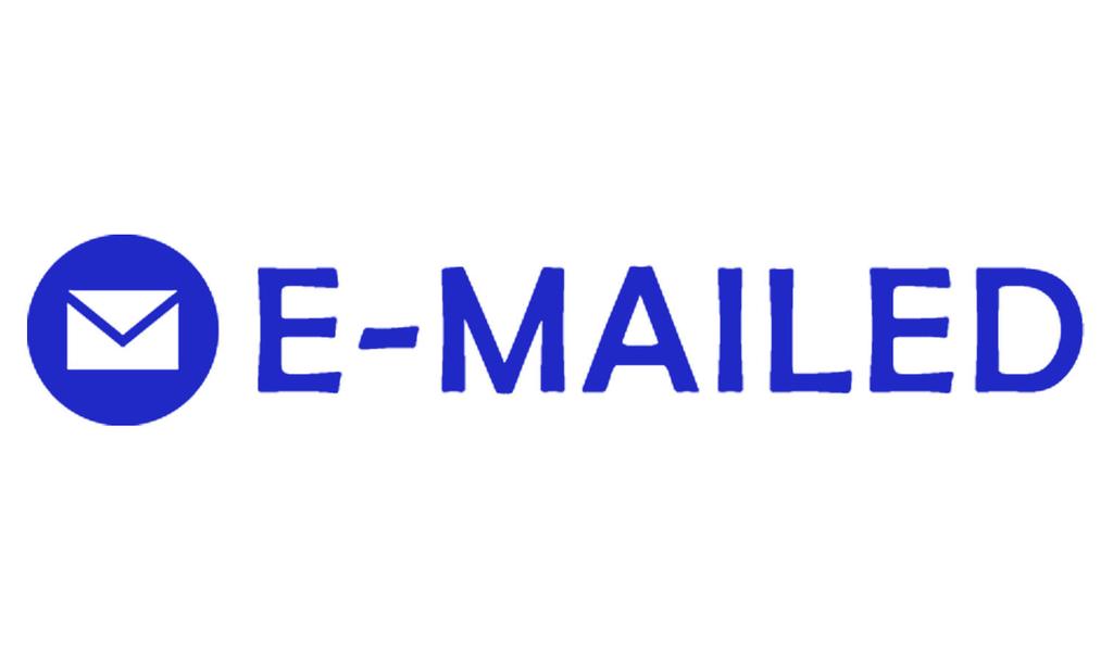 Printtoo E-Mailed Self Inking Rubber Stamp Pre-Inked Office Stamp- Home Office Business Stationery, Black- 42 X 9