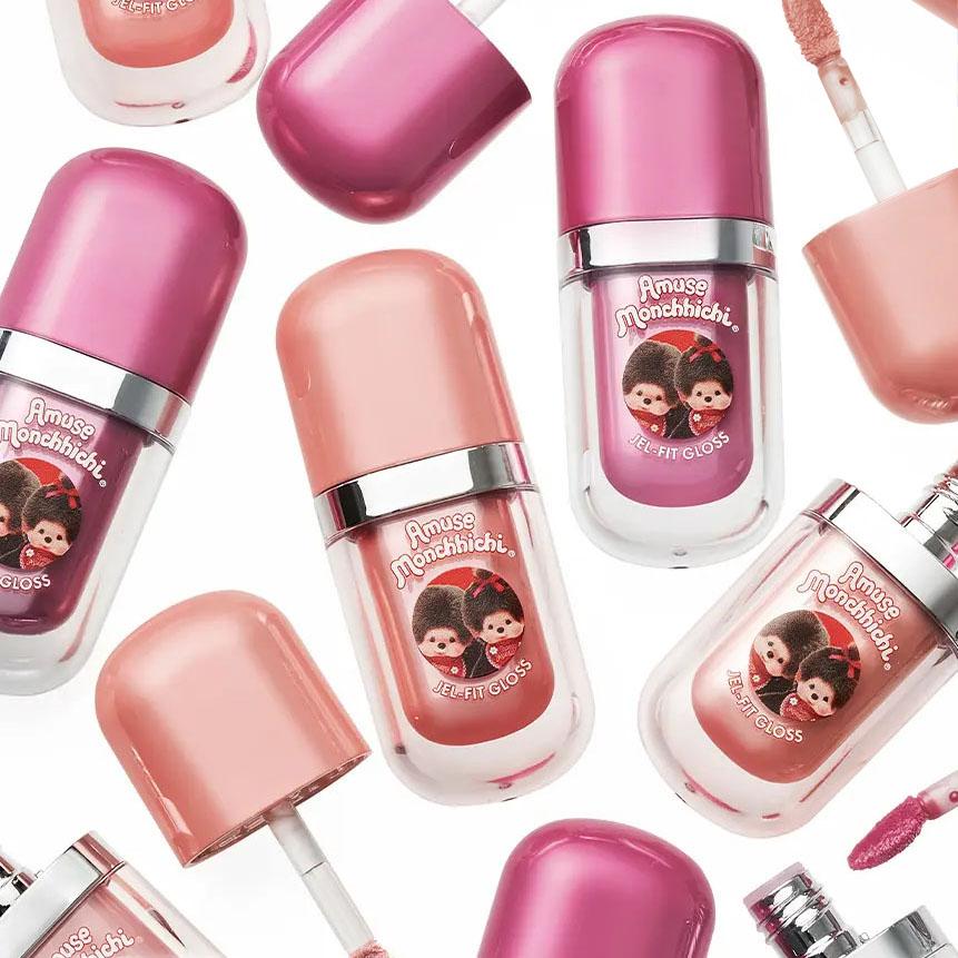 [Monchhichi Limitovaná edice / Dárek: Balzám na rty Ring] AMUSE Jel-Fit Gloss 01 Ovesná Vanilka Lesk