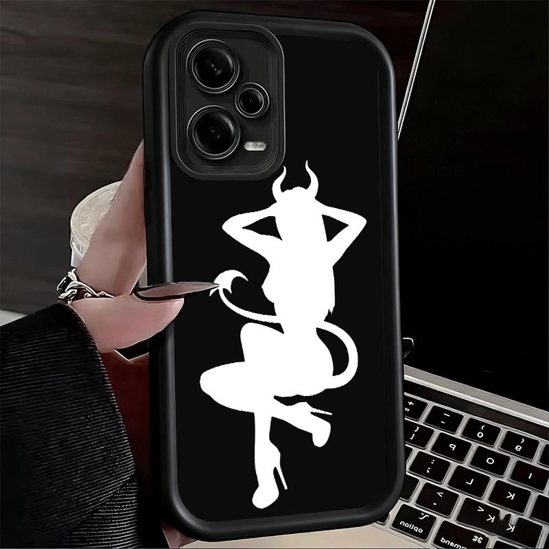 Devil Girl Silhouette Cool Soft Phone Case for Xiaomi Poco X7 X6 X5 Pro X4 Gt X3 F7 Ultra M8 M7 Redmi 15C 15 14C 13 13C 12 12C 1