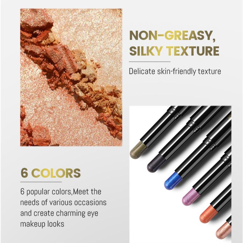 Lidschattenstift mit zwei Enden, Perlglanz-Lidschattenstift, Highlighter, Hervorhebung, nicht verschmierendes Augen-Make-up