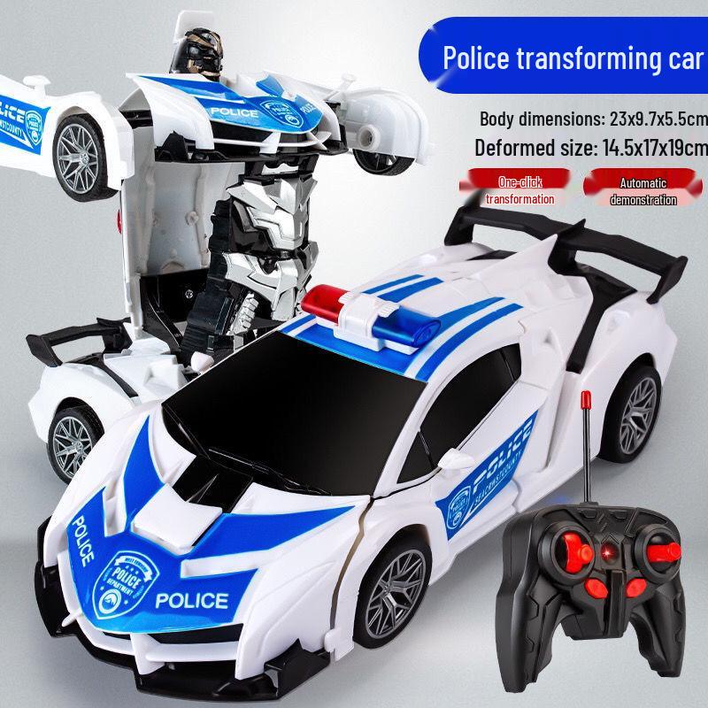 1:18 Remote Control Police Car/Robot Transformer - Spider Iron Man Edition
