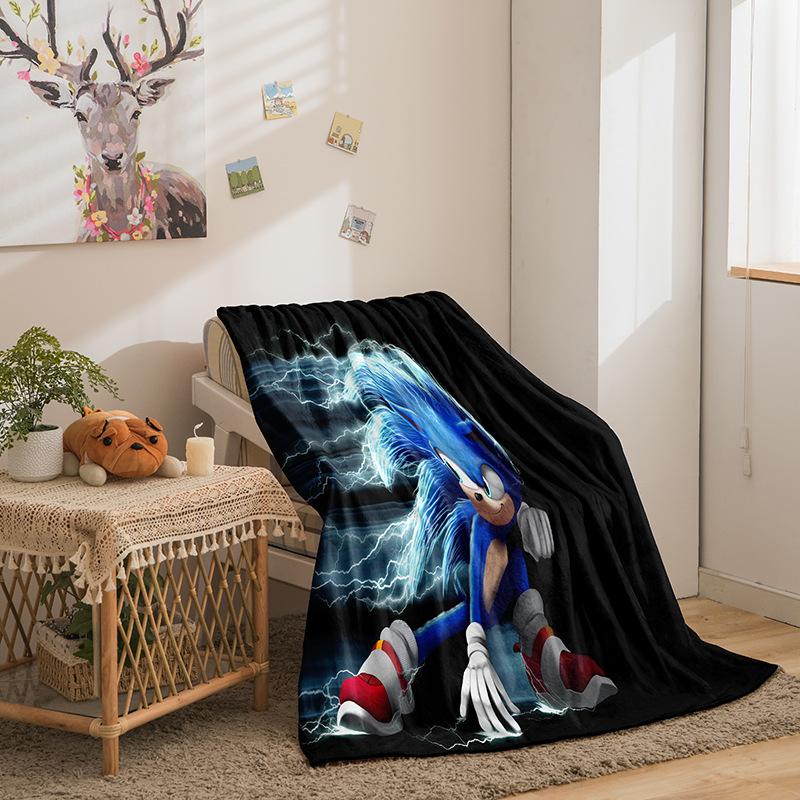 Riman Sonic Series Flannel Fleece Blanket 3D Printed Sofa Blanket Thickened Blanket