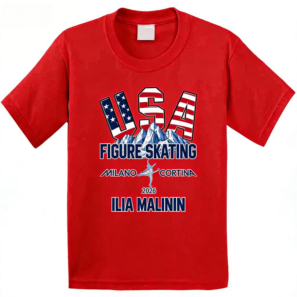 Ilia Malinin Figure Skating Milano Cortina 2026 Fan T Shirt Springsummer New Fashion Casual Shortsleeved Top Y2K Ins Cotton