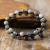 Ethnic Style Jewelry Elongated Stone Double Layer Handwoven Friendship Bracelet Adjustable Bracelet Jewelry Crafts