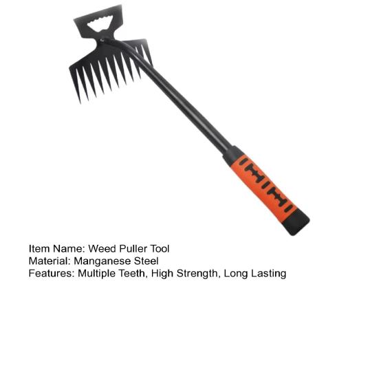 Unkrautzieher-Werkzeug mit ergonomischem, rutschfestem Griff, 5-Zahn-Design, leicht zu reinigen, multifunktionaler Unkrautentferner, Bodenlockerungswerkzeug