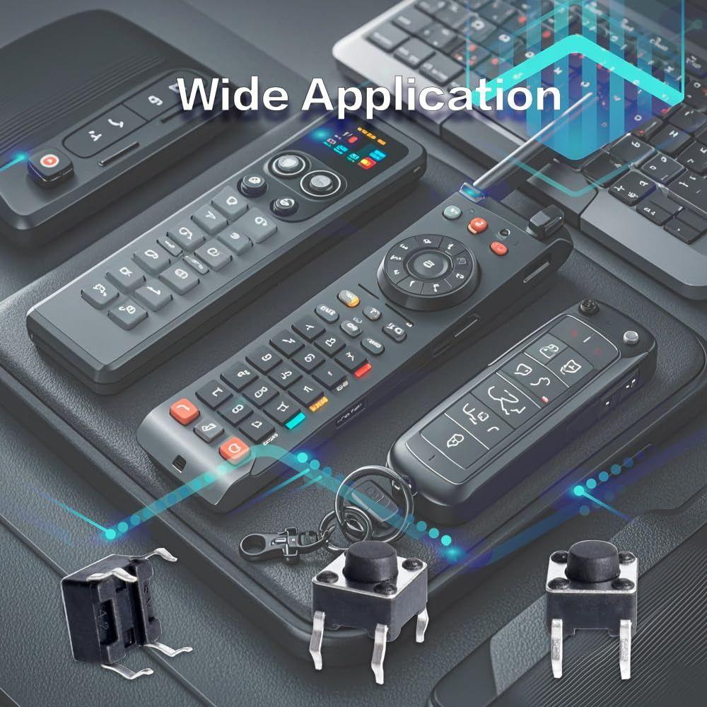 200pcs 4 Feet Key Switch Kit 6*6 Size Tact Push Button Switch Universal Switch Electronic Projects