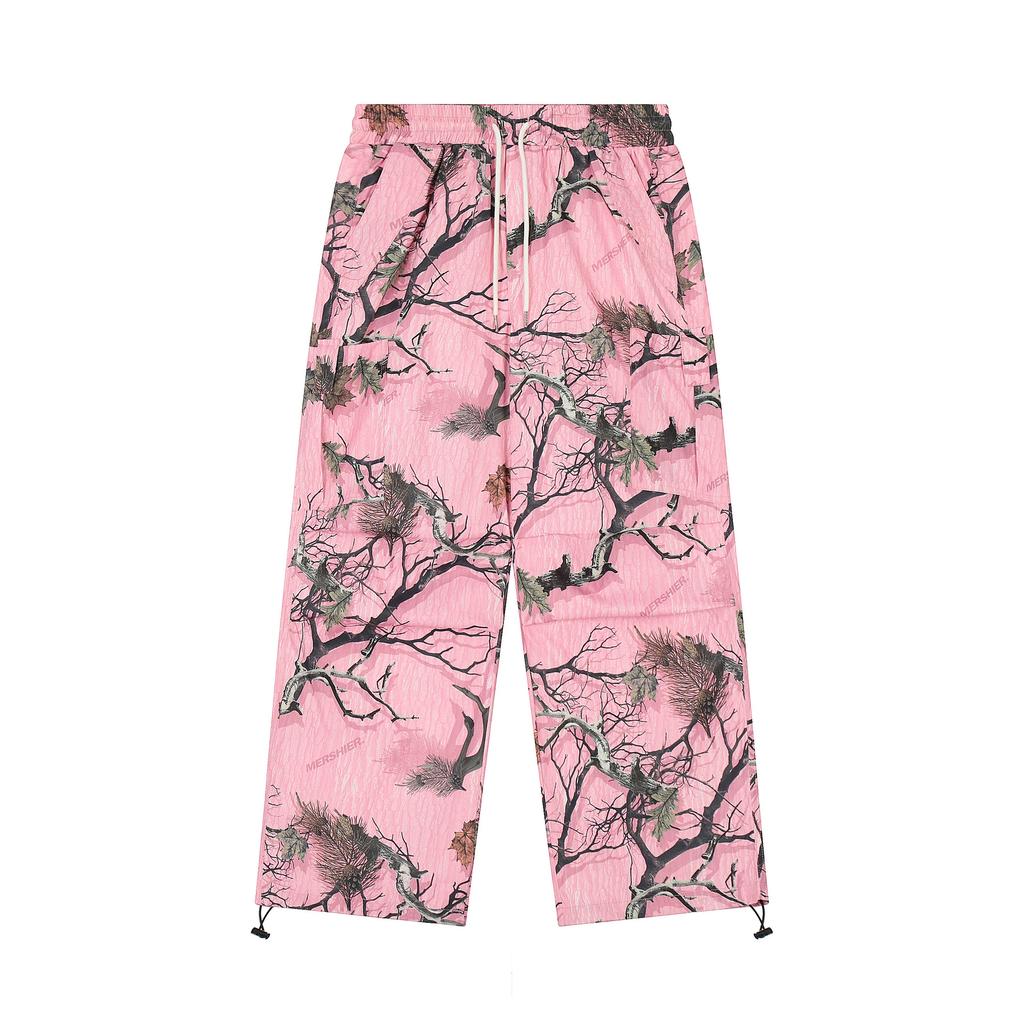 Women's Graffiti Print Pants Harajuku Drawstring Wide Leg Sweatpants Streetwear Trousers