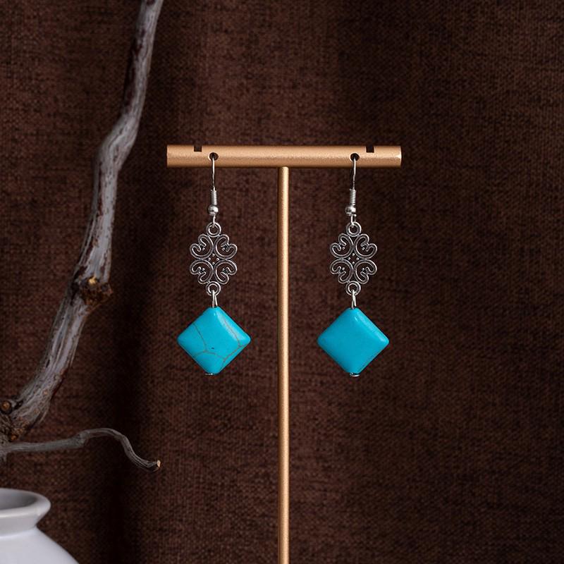 Tibetan Ethnic Bohemian Tassel Turquoise Earrings