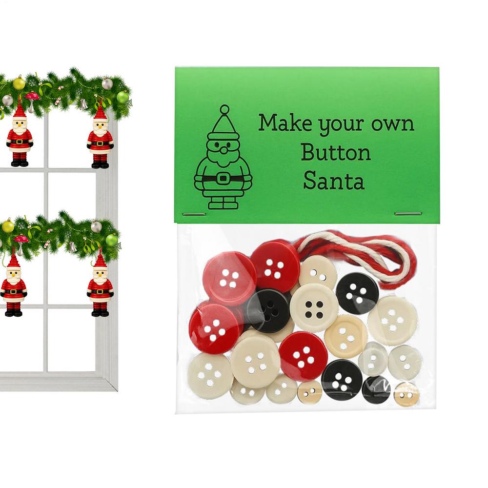 Button Christmas Tree Ornaments Home Santa Angel Snowman Christmas Tree Decorations Holiday Decoration Pendant Craft DIY Making