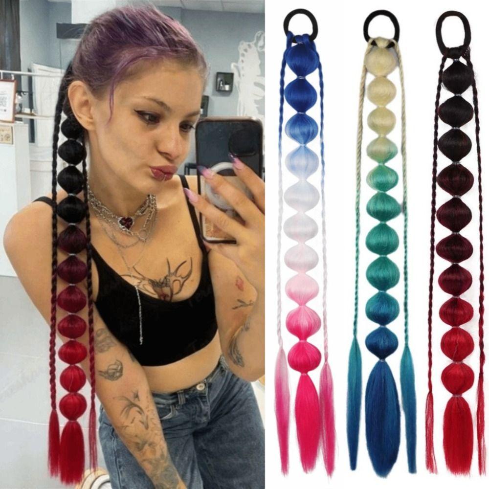 Colorful Twist Braid Bulk Lantern Braid Braided Ponytails Long Bubble Jumbo Braid for Women