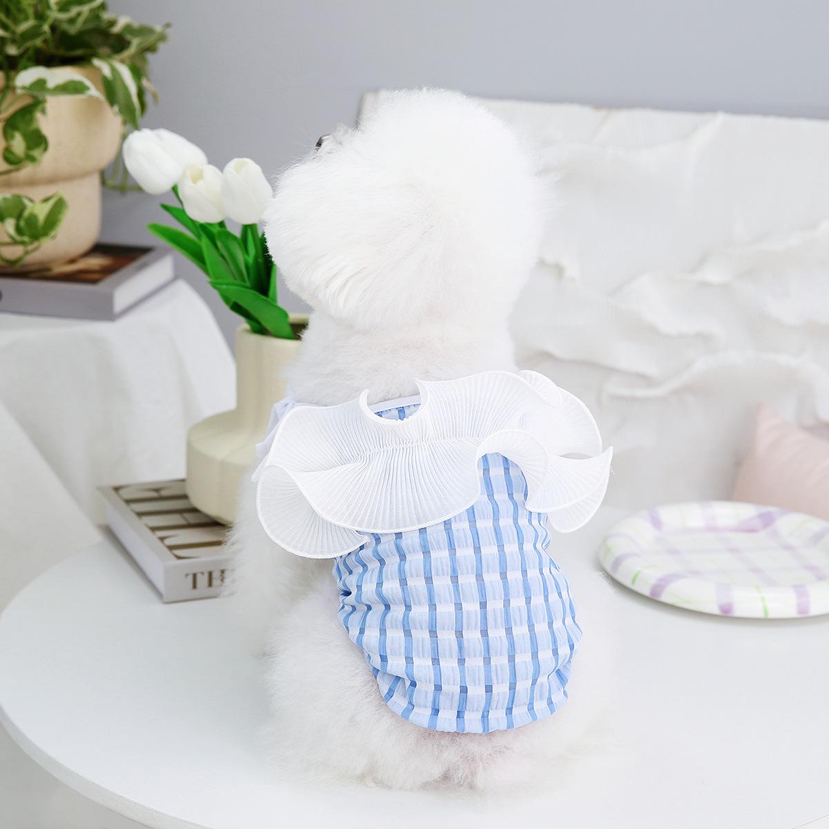 

Весенняя и летняя одежда для домашних животных Юбка для собак Слинг Одежда для собак Рубашка для собак Жилет для собак XS синий