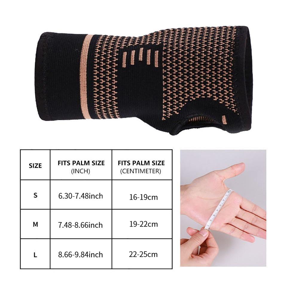 Loogdeel Copper Infused Wrist Support Sleeves for Injury Recovery Arthritis Relief Left Right Hand 1 Pcs