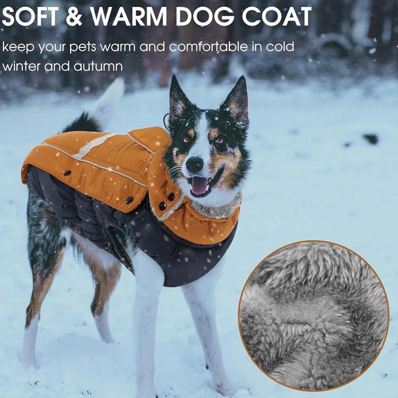 Waterproof Warm Dog Jacket Winter Coat With Reflective Stripes Lightweight Luxury Pet Outerwear Small To Large Breeds
