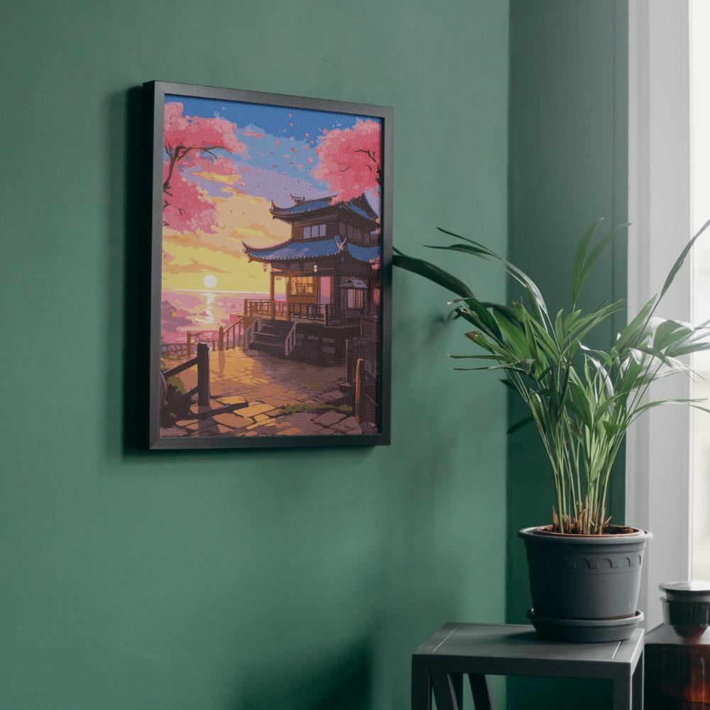 Malowanie Po Numerach Z Ramą Obrazy Do Malowania - Widok Zen 40X50 Cm