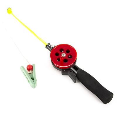 Für Outdoor-Angeln Tragbares Zubehör Garnelen Krabben Angelrute Angelgerät Rute mit Clip 34cm Winter Outdoor Eis (zufällig)