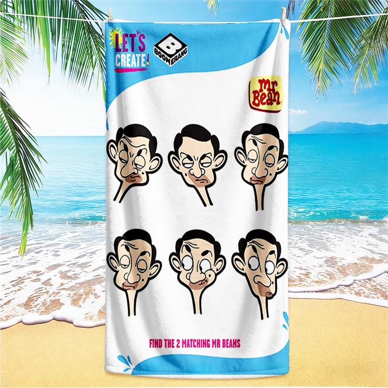 1pz Telo Mare Avventure Video di Mr Bean, Telo Mare Assorbente ad Asciugatura Rapida, Telo Mare per Sport all'Aperto Nuoto, Morbido e Confortevole Y73044