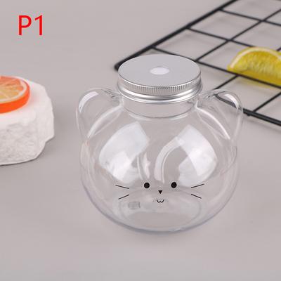 Láhve na vodu pro kočky Kawaii na mléko Čaj Kávový džus Přenosný kelímek na pití Domů Průhledné odšťavňování Nápoj Láhev na pití Bpa Free