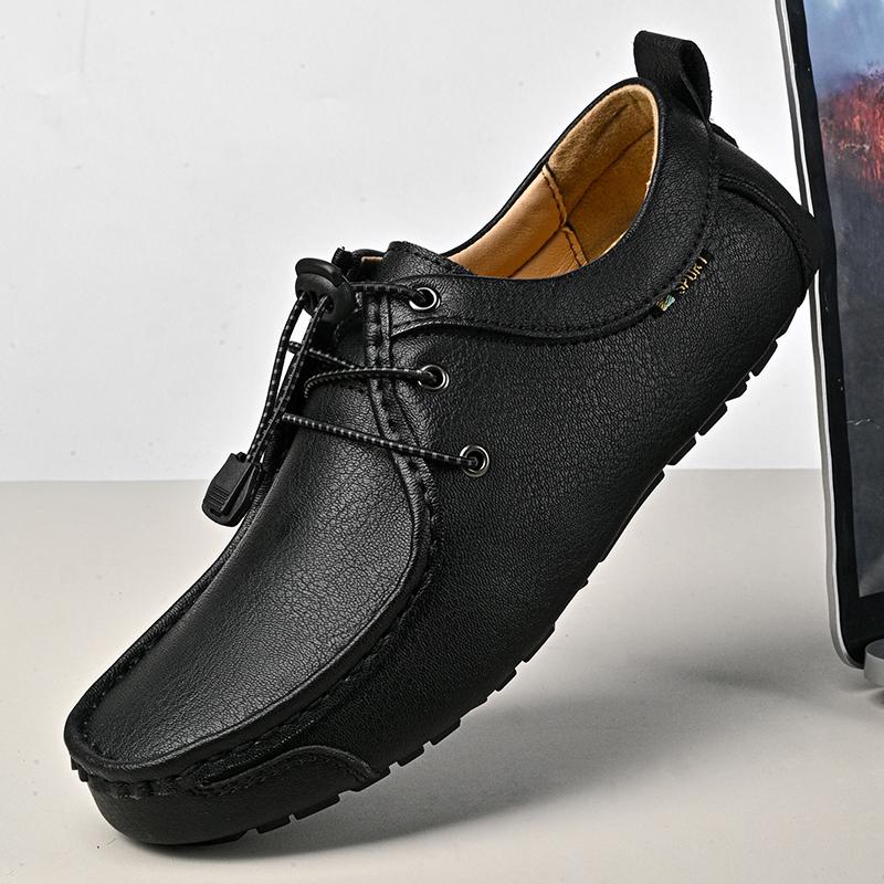 Handgefertigte Lässige Lederschuhe Herren Loafer Bequeme Mokassins Herren Flache Schuhe Übergröße 47 Leder Herrenschuhe